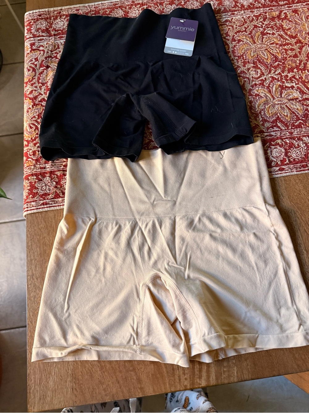 Yummie High-Waist Shaping Shorts — Black & Nude